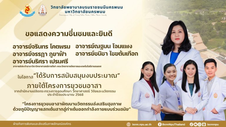 ขอแสดงความชื่นชมและยินดีอาจารย์จรินทร โคตพรมอาจารย์จรรฎา ภูยาฟ้าอาจารย์ณฐมน โจมแพงอาจารย์ชนิชา ไชยต้นเทือกและ อาจารย์นริศรา​ เปรมศรีอาจารย์ประจำสาขาวิชาวิทยาศาสตร์การกีฬา​ คณะวิทยาการจัดการและเทคโนโลยีสารสนเทศ