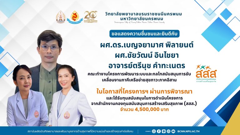 ขอแสดงความชื่นชมและยินดีกับผศ.ดร.เบญจยามาศ พิลายนต์ ผศ.ชัยวัฒน์ อินไชยา อาจารย์ตรีนุช คำทะเนตร