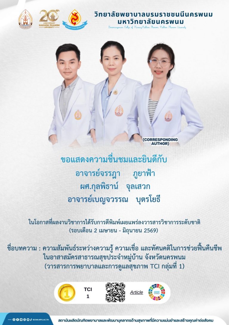 ขอแสดงความชื่นชมและยินดีกับอาจารย์จรรฎา ภูยาฟ้าผศ.กุลพิธาน์ จุลเสวกอาจารย์เบญจวรรณ บุตรโยธี