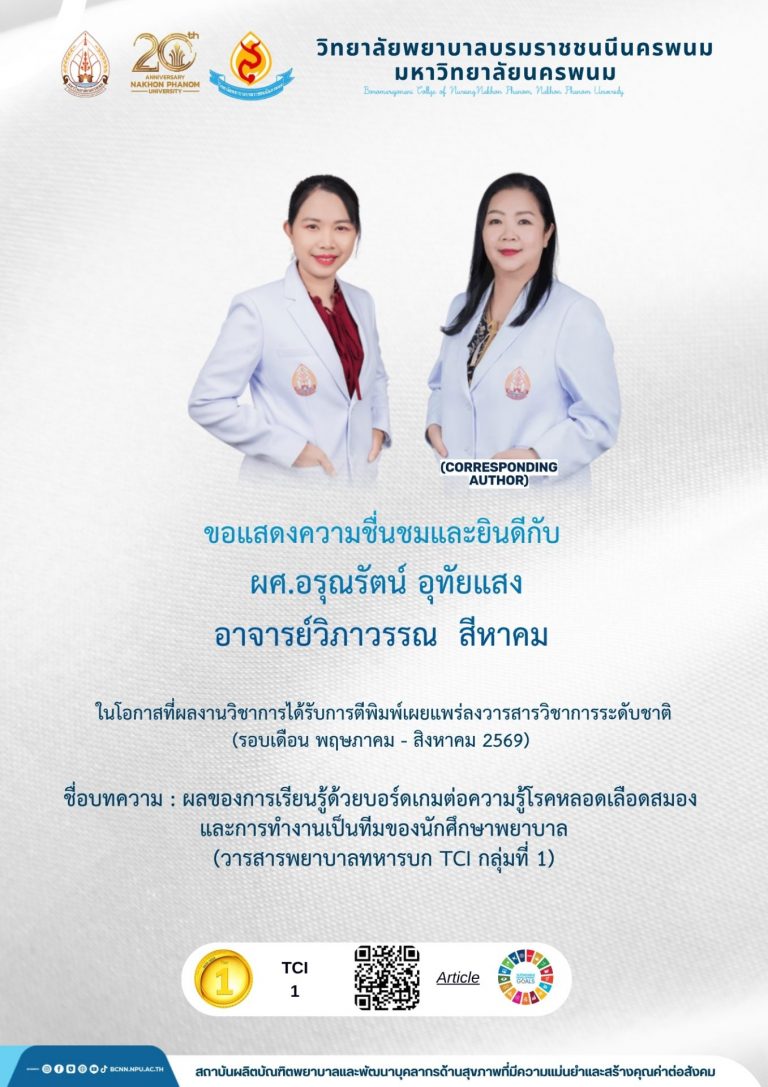 ขอแสดงความชื่นชมและยินดีกับผศ.อรุณรัตน์ อุทัยแสงอาจารย์วิภาวรรณ สีหาคม