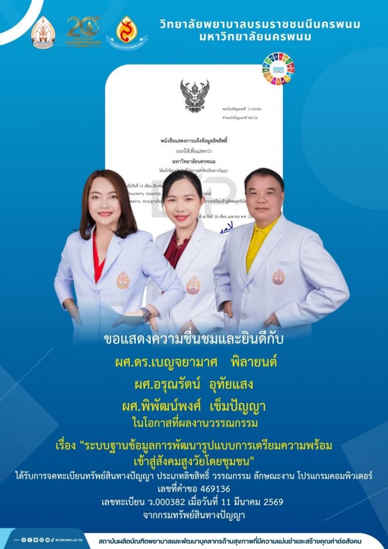ขอแสดงความชื่นชมและยินดีกับผศ.ดร.เบญจยามาศ พิลายนต์ผศ.อรุณรัตน์ อุทัยแสงผศ.พิพัฒน์พงศ์ เข็มปัญญา