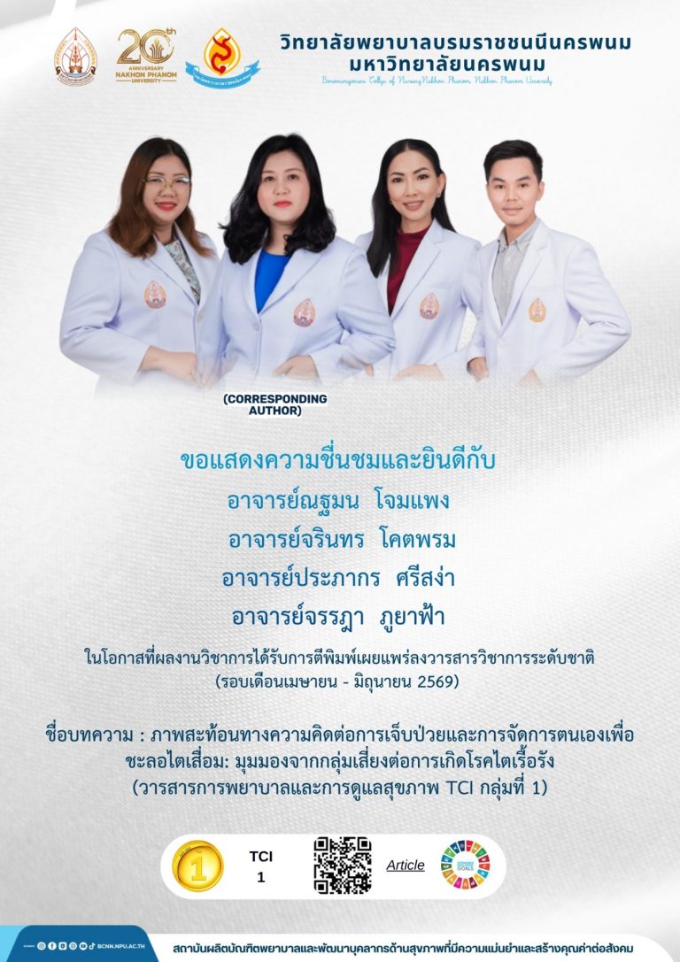 ขอแสดงความชื่นชมและยินดีกับอาจารย์ณฐมน โจมแพงอาจารย์จรินทร โคตพรมอาจารย์ประภากร ศรีสง่าอาจารย์จรรฎา ภูยาฟ้า