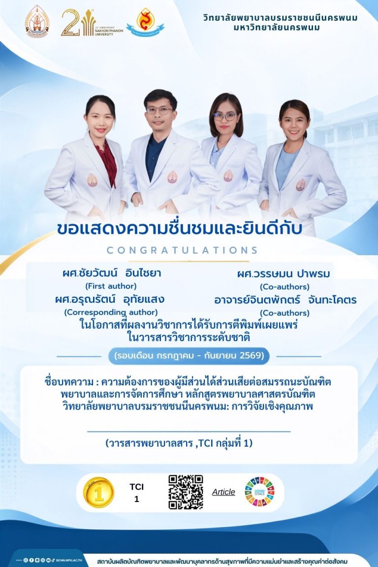 ขอแสดงความชื่นชมและยินดีกับ ผศ.ชัยวัฒน์ อินไชยา mผศ.อรุณรัตน์ อุทัยแสง ผศ.วรรษมน ปาพรม อาจารย์จินตพักตร์ จันทะโคตร