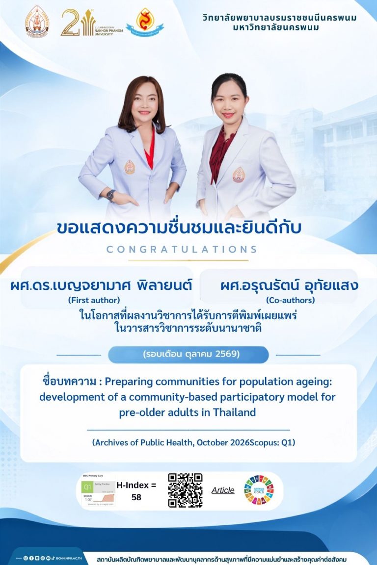 ขอแสดงความชื่นชมและยินดีกับ ผศ.ดร.เบญจยามาศ พิลายนต์ และผศ.อรุณรัตน์ อุทัยแสง